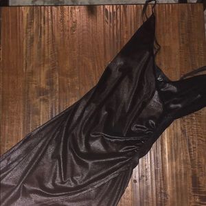 Black velvety look dress